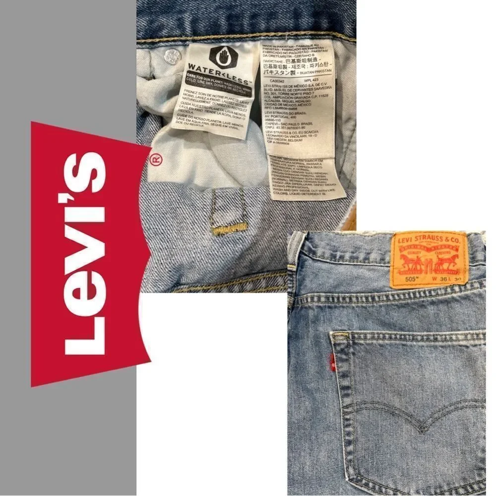 Levi’s Men’s Waterless 505‎ Jeans - Size 36 x 30